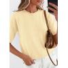 imagePRETTYGARDEN Women Spring Short Sleeve Cardigan Sweaters Button Down Knit Shirt Blouse Dressy Casual Tops 2026 Summer OutfitsBeige Yellow