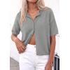 imagePRETTYGARDEN Women Spring Short Sleeve Cardigan Sweaters Button Down Knit Shirt Blouse Dressy Casual Tops 2026 Summer OutfitsGrey
