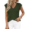 imagePRETTYGARDEN Womens 2026 Lightweight Sweaters Vest Spring Trendy Cap Sleeve V Neck Knit Tank Tops Summer Going Out OutfitsArmy Green