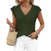 imagePRETTYGARDEN Womens 2026 Lightweight Sweaters Vest Spring Trendy Cap Sleeve V Neck Knit Tank Tops Summer Going Out OutfitsArmy Green
