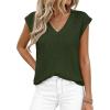 imagePRETTYGARDEN Womens 2026 Lightweight Sweaters Vest Spring Trendy Cap Sleeve V Neck Knit Tank Tops Summer Going Out OutfitsArmy Green