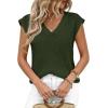imagePRETTYGARDEN Womens 2026 Lightweight Sweaters Vest Spring Trendy Cap Sleeve V Neck Knit Tank Tops Summer Going Out OutfitsArmy Green