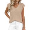 imagePRETTYGARDEN Womens 2026 Lightweight Sweaters Vest Spring Trendy Cap Sleeve V Neck Knit Tank Tops Summer Going Out OutfitsLight Khaki