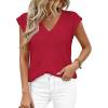 imagePRETTYGARDEN Womens 2026 Lightweight Sweaters Vest Spring Trendy Cap Sleeve V Neck Knit Tank Tops Summer Going Out OutfitsRed