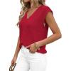 imagePRETTYGARDEN Womens 2026 Lightweight Sweaters Vest Spring Trendy Cap Sleeve V Neck Knit Tank Tops Summer Going Out OutfitsRed