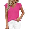 imagePRETTYGARDEN Womens 2026 Lightweight Sweaters Vest Spring Trendy Cap Sleeve V Neck Knit Tank Tops Summer Going Out OutfitsRose Red