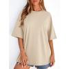 imagePRETTYGARDEN Womens 2026 Spring Going Out Tops Casual Short Sleeve Crewneck Loose Fit Basic Oversized T Shirts Summer OutfitsApricot