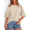 imagePRETTYGARDEN Womens 2026 Spring Going Out Tops Casual Short Sleeve Crewneck Loose Fit Basic Oversized T Shirts Summer OutfitsApricot