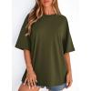imagePRETTYGARDEN Womens 2026 Spring Going Out Tops Casual Short Sleeve Crewneck Loose Fit Basic Oversized T Shirts Summer OutfitsArmy Green
