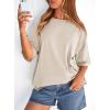 imagePRETTYGARDEN Womens 2026 Spring Going Out Tops Casual Short Sleeve Crewneck Loose Fit Basic Oversized T Shirts Summer OutfitsBeige