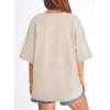 imagePRETTYGARDEN Womens 2026 Spring Going Out Tops Casual Short Sleeve Crewneck Loose Fit Basic Oversized T Shirts Summer OutfitsBeige