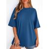imagePRETTYGARDEN Womens 2026 Spring Going Out Tops Casual Short Sleeve Crewneck Loose Fit Basic Oversized T Shirts Summer OutfitsBlue