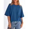 imagePRETTYGARDEN Womens 2026 Spring Going Out Tops Casual Short Sleeve Crewneck Loose Fit Basic Oversized T Shirts Summer OutfitsBlue