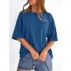 imagePRETTYGARDEN Womens 2026 Spring Going Out Tops Casual Short Sleeve Crewneck Loose Fit Basic Oversized T Shirts Summer OutfitsBlue