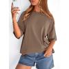 imagePRETTYGARDEN Womens 2026 Spring Going Out Tops Casual Short Sleeve Crewneck Loose Fit Basic Oversized T Shirts Summer OutfitsBrown