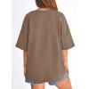 imagePRETTYGARDEN Womens 2026 Spring Going Out Tops Casual Short Sleeve Crewneck Loose Fit Basic Oversized T Shirts Summer OutfitsBrown