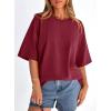 imagePRETTYGARDEN Womens 2026 Spring Going Out Tops Casual Short Sleeve Crewneck Loose Fit Basic Oversized T Shirts Summer OutfitsBurgundy