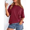 imagePRETTYGARDEN Womens 2026 Spring Going Out Tops Casual Short Sleeve Crewneck Loose Fit Basic Oversized T Shirts Summer OutfitsBurgundy