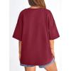 imagePRETTYGARDEN Womens 2026 Spring Going Out Tops Casual Short Sleeve Crewneck Loose Fit Basic Oversized T Shirts Summer OutfitsBurgundy