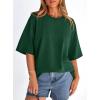 imagePRETTYGARDEN Womens 2026 Spring Going Out Tops Casual Short Sleeve Crewneck Loose Fit Basic Oversized T Shirts Summer OutfitsDark Green