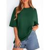 imagePRETTYGARDEN Womens 2026 Spring Going Out Tops Casual Short Sleeve Crewneck Loose Fit Basic Oversized T Shirts Summer OutfitsDark Green