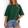 imagePRETTYGARDEN Womens 2026 Spring Going Out Tops Casual Short Sleeve Crewneck Loose Fit Basic Oversized T Shirts Summer OutfitsDark Green