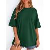 imagePRETTYGARDEN Womens 2026 Spring Going Out Tops Casual Short Sleeve Crewneck Loose Fit Basic Oversized T Shirts Summer OutfitsDark Green