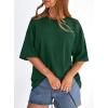 imagePRETTYGARDEN Womens 2026 Spring Going Out Tops Casual Short Sleeve Crewneck Loose Fit Basic Oversized T Shirts Summer OutfitsDark Green