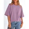 imagePRETTYGARDEN Womens 2026 Spring Going Out Tops Casual Short Sleeve Crewneck Loose Fit Basic Oversized T Shirts Summer OutfitsDark Pink