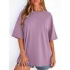 imagePRETTYGARDEN Womens 2026 Spring Going Out Tops Casual Short Sleeve Crewneck Loose Fit Basic Oversized T Shirts Summer OutfitsDark Pink