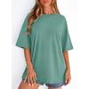imagePRETTYGARDEN Womens 2026 Spring Going Out Tops Casual Short Sleeve Crewneck Loose Fit Basic Oversized T Shirts Summer OutfitsLight Green