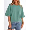 imagePRETTYGARDEN Womens 2026 Spring Going Out Tops Casual Short Sleeve Crewneck Loose Fit Basic Oversized T Shirts Summer OutfitsLight Green