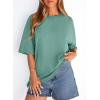 imagePRETTYGARDEN Womens 2026 Spring Going Out Tops Casual Short Sleeve Crewneck Loose Fit Basic Oversized T Shirts Summer OutfitsLight Green