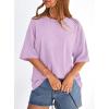 imagePRETTYGARDEN Womens 2026 Spring Going Out Tops Casual Short Sleeve Crewneck Loose Fit Basic Oversized T Shirts Summer OutfitsLight Purple