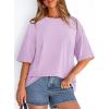 imagePRETTYGARDEN Womens 2026 Spring Going Out Tops Casual Short Sleeve Crewneck Loose Fit Basic Oversized T Shirts Summer OutfitsLight Purple
