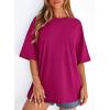 imagePRETTYGARDEN Womens 2026 Spring Going Out Tops Casual Short Sleeve Crewneck Loose Fit Basic Oversized T Shirts Summer OutfitsRose Red