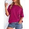 imagePRETTYGARDEN Womens 2026 Spring Going Out Tops Casual Short Sleeve Crewneck Loose Fit Basic Oversized T Shirts Summer OutfitsRose Red
