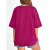 imagePRETTYGARDEN Womens 2026 Spring Going Out Tops Casual Short Sleeve Crewneck Loose Fit Basic Oversized T Shirts Summer OutfitsRose Red