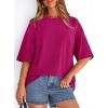imagePRETTYGARDEN Womens 2026 Spring Going Out Tops Casual Short Sleeve Crewneck Loose Fit Basic Oversized T Shirts Summer OutfitsRose Red