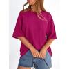 imagePRETTYGARDEN Womens 2026 Spring Going Out Tops Casual Short Sleeve Crewneck Loose Fit Basic Oversized T Shirts Summer OutfitsRose Red
