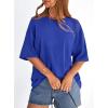 imagePRETTYGARDEN Womens 2026 Spring Going Out Tops Casual Short Sleeve Crewneck Loose Fit Basic Oversized T Shirts Summer OutfitsRoyal Blue