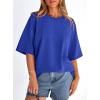 imagePRETTYGARDEN Womens 2026 Spring Going Out Tops Casual Short Sleeve Crewneck Loose Fit Basic Oversized T Shirts Summer OutfitsRoyal Blue