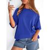 imagePRETTYGARDEN Womens 2026 Spring Going Out Tops Casual Short Sleeve Crewneck Loose Fit Basic Oversized T Shirts Summer OutfitsRoyal Blue