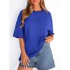 imagePRETTYGARDEN Womens 2026 Spring Going Out Tops Casual Short Sleeve Crewneck Loose Fit Basic Oversized T Shirts Summer OutfitsRoyal Blue