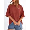 imagePRETTYGARDEN Womens 2026 Spring Going Out Tops Casual Short Sleeve Crewneck Loose Fit Basic Oversized T Shirts Summer OutfitsRust Red