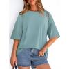 imagePRETTYGARDEN Womens 2026 Spring Going Out Tops Casual Short Sleeve Crewneck Loose Fit Basic Oversized T Shirts Summer OutfitsSage Green
