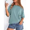 imagePRETTYGARDEN Womens 2026 Spring Going Out Tops Casual Short Sleeve Crewneck Loose Fit Basic Oversized T Shirts Summer OutfitsSage Green