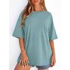 imagePRETTYGARDEN Womens 2026 Spring Going Out Tops Casual Short Sleeve Crewneck Loose Fit Basic Oversized T Shirts Summer OutfitsSage Green