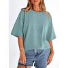 imagePRETTYGARDEN Womens 2026 Spring Going Out Tops Casual Short Sleeve Crewneck Loose Fit Basic Oversized T Shirts Summer OutfitsSage Green