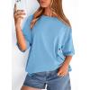 imagePRETTYGARDEN Womens 2026 Spring Going Out Tops Casual Short Sleeve Crewneck Loose Fit Basic Oversized T Shirts Summer OutfitsSky Blue